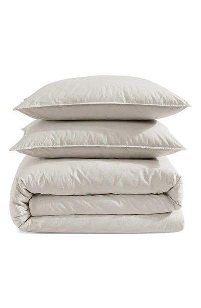 Shop Calvin Klein Washed Percale Comforter & Shams Set In Beige/ Tan