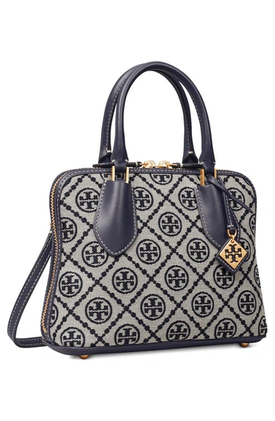 Shop Tory Burch Mini T Monogram Jacquard Swing Crossbody Bag In Tory Navy