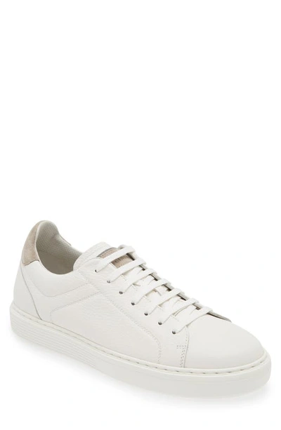 Shop Brunello Cucinelli Calfskin Low Top Sneaker In White