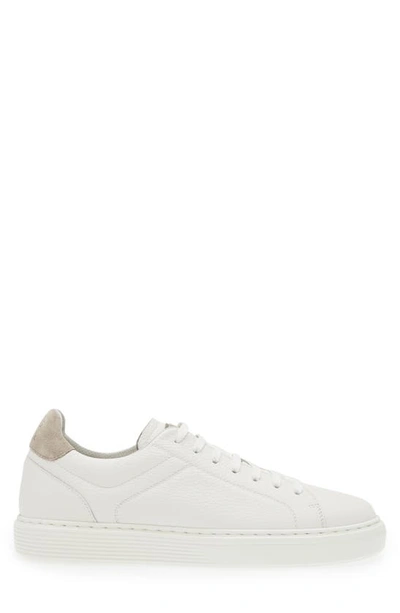 Shop Brunello Cucinelli Calfskin Low Top Sneaker In White