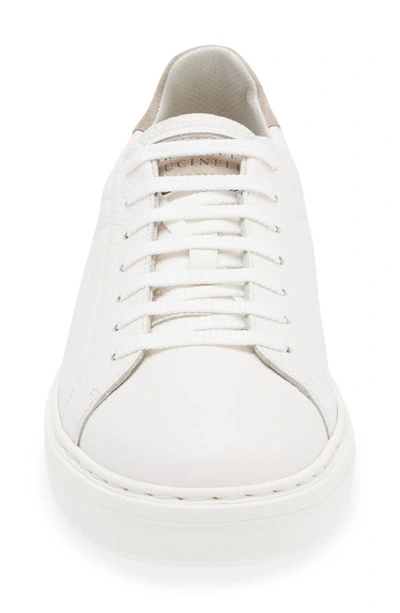 Shop Brunello Cucinelli Calfskin Low Top Sneaker In White