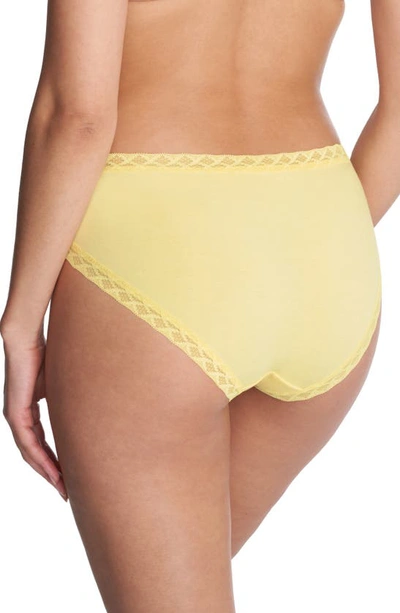 Shop Natori Bliss Cotton French Cut Briefs In Pale Yellow
