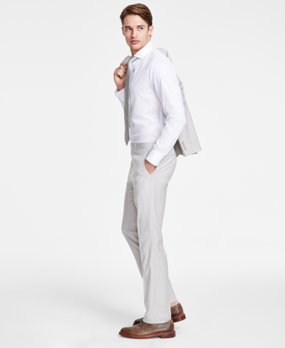 Shop Dkny Men's Modern-fit Natural Neat Suit Separate Pants