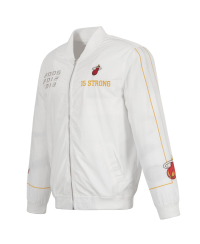 Jh Design Men's  White Miami Heat 2022/23 City Edition Full-zip Nylon Bomber Jacket In White