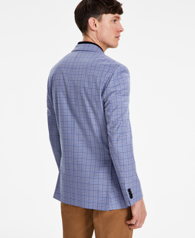 Shop Tommy Hilfiger Men's Modern-fit Check Sport Coat In Blue,grey