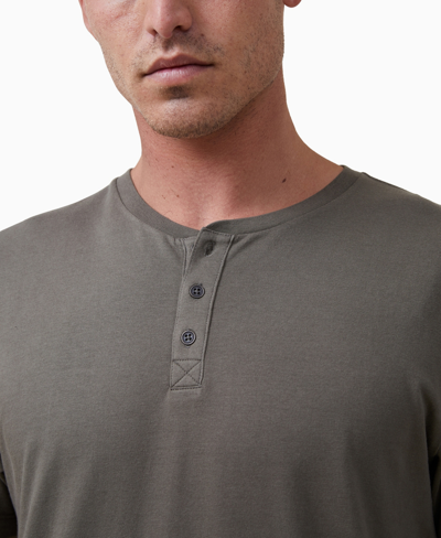 Shop Cotton On Men's Henley T-shirt In Military