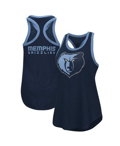 G-iii 4her By Carl Banks Navy Memphis Grizzlies Showdown Scoop-neck Racerback Tank Top In Navy