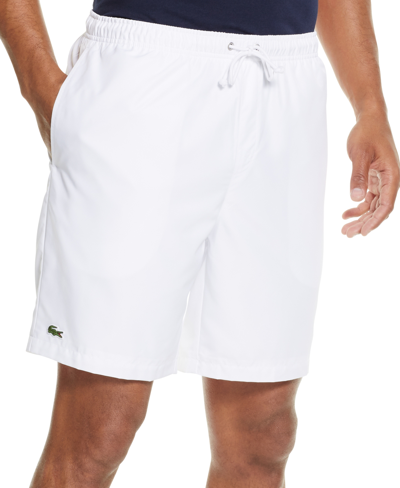 Shop Lacoste Men's Diamante-print 8" Sport Drawstring Shorts In White