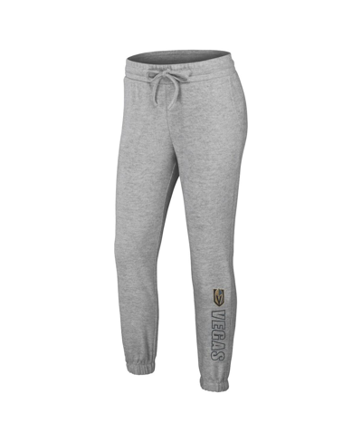 Wear By Erin Andrews Heather Gray Vegas Golden Knights Knit Long Sleeve Tri-blend T-shirt & Pants Sl In Heather Gray