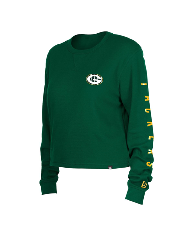 New Era Women's Green New York Jets Sport Night Thermal Long Sleeve T-shirt In Green