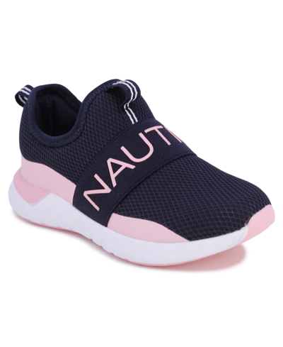 Shop Nautica Little And Big Girls Tuva Athletic Sneaker In Navy,pink