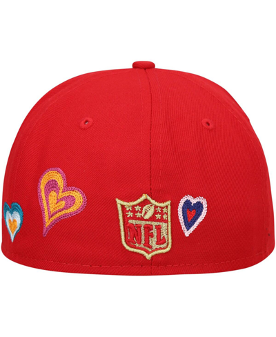 New Era Scarlet San Francisco 49ers Chain Stitch Heart 59fifty Fitted Hat In Scarlet