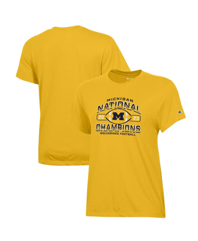 Shop Champion Women's  Maize Michigan Wolverines College Football Playoff 2023 National S T-shirt