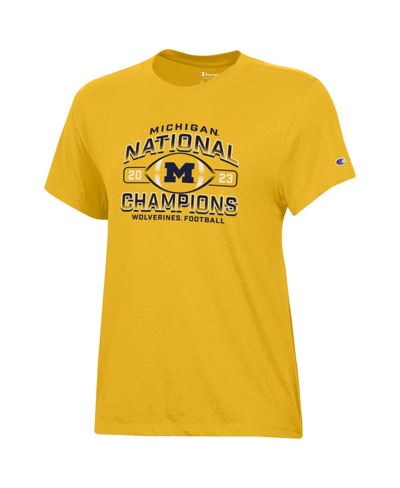 Shop Champion Women's  Maize Michigan Wolverines College Football Playoff 2023 National S T-shirt