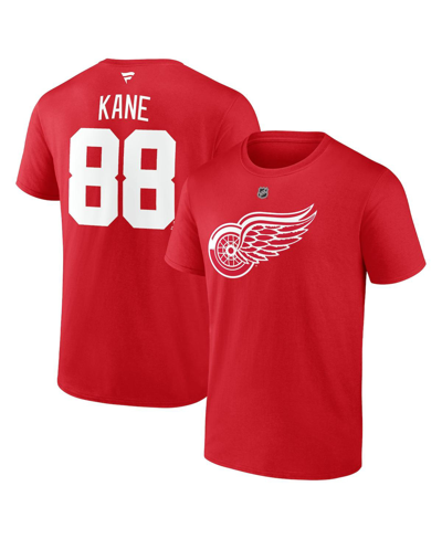 Shop Fanatics Men's  Patrick Kane Red Detroit Red Wings Authentic Stack Name And Number T-shirt