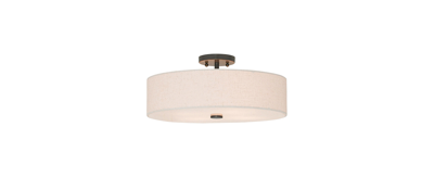 Livex Meridian Semi Flush Light In Bronze