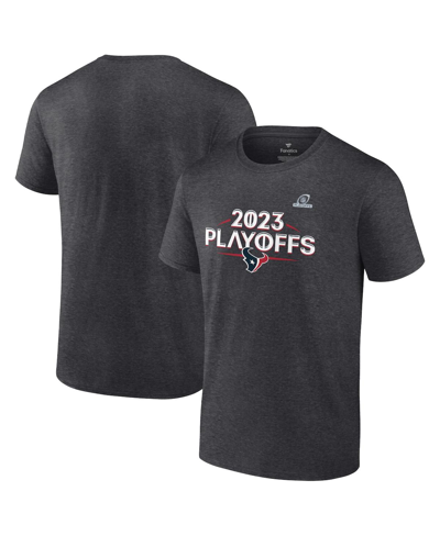 Fanatics Men's  Heather Charcoal New England Patriots 2021 Nfl Playoffs Bound Lights Action T-shirt In Heather Charcoal