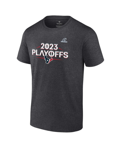 Fanatics Men's  Heather Charcoal New England Patriots 2021 Nfl Playoffs Bound Lights Action T-shirt In Heather Charcoal