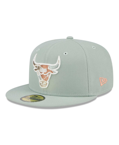 Shop New Era Men's  Green Chicago Bulls Springtime Camo 59fifty Fitted Hat