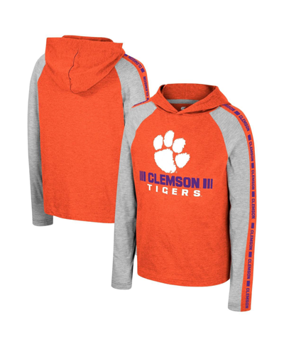Shop Colosseum Big Boys  Orange Clemson Tigers Ned Raglan Long Sleeve Hooded T-shirt