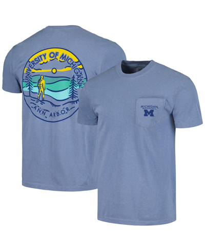 Shop Image One Men's Navy Michigan Wolverines Circle Scene Comfort Colors T-shirt