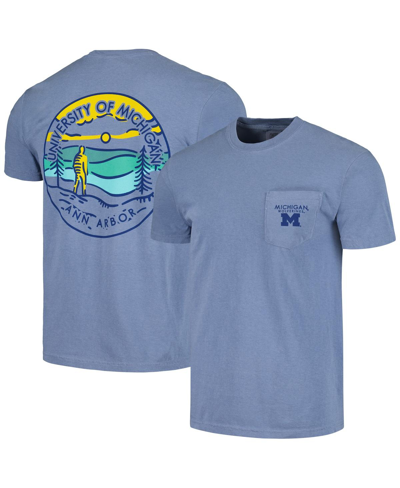 Image One Navy Michigan Wolverines Circle Scene Comfort Colors T-shirt In Navy