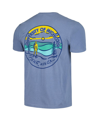 Image One Navy Michigan Wolverines Circle Scene Comfort Colors T-shirt In Navy