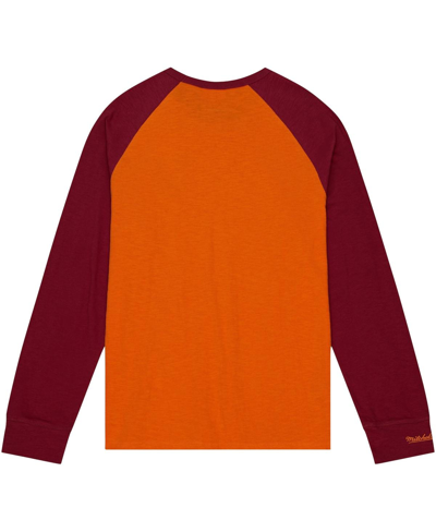 Mitchell & Ness Men's  Orange Virginia Tech Hokies Legendary Slub Raglan Long Sleeve T-shirt In Orange