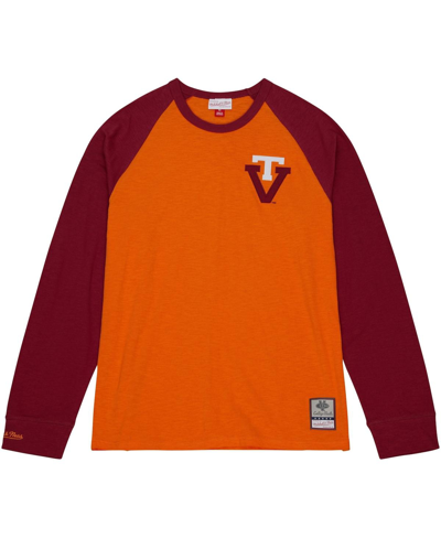 Mitchell & Ness Men's  Orange Virginia Tech Hokies Legendary Slub Raglan Long Sleeve T-shirt In Orange