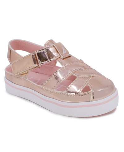 Shop Nautica Toddler And Little Girls Mikkel Slide Sandals In Rose Gold