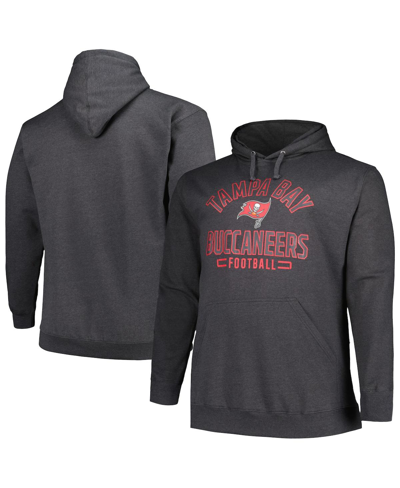 Fanatics Branded Heather Charcoal Tampa Bay Buccaneers Big & Tall Pullover Hoodie In Heather Charcoal
