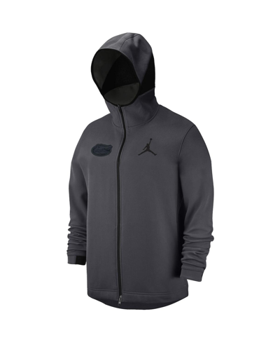 Shop Jordan Men's  Brand Anthracite Florida Gators Tonal Showtime Full-zip Hoodie