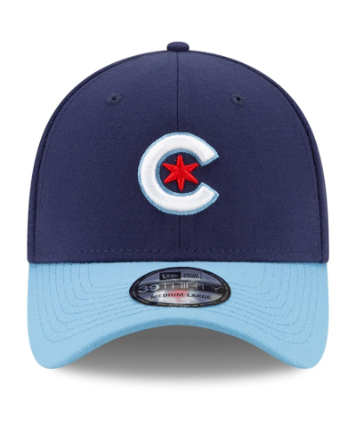 New Era Men's  Navy, Light Blue Chicago Cubs 2021 City Connect 39thirty Flex Hat In Navy,light Blue