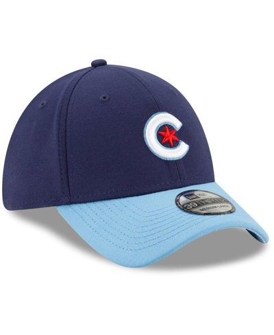 New Era Men's  Navy, Light Blue Chicago Cubs 2021 City Connect 39thirty Flex Hat In Navy,light Blue