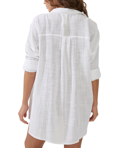 Shop Cotton On Women's Swing Beach Cover Up Shirt In White