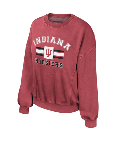 Shop Colosseum Women's  Crimson Indiana Hoosiers Audrey Washed Pullover Sweatshirt