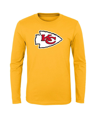 Shop Outerstuff Little Boys And Girls Gold Kansas City Chiefs Primary Logo Long Sleeve T-shirt