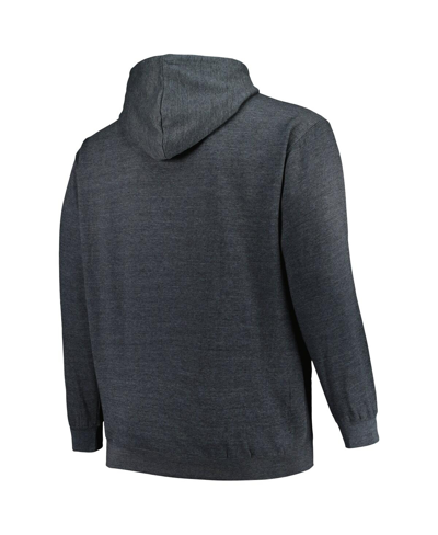 Profile Men's  Heather Charcoal Dallas Stars Big And Tall Arch Over Logo Pullover Hoodie In Heather Charcoal