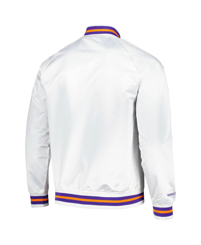 Shop Mitchell & Ness Men's  White Phoenix Suns Hardwood Classics Throwback Wordmark Raglan Full-snap Jacke