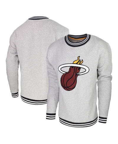 Shop Stadium Essentials Men's  Heather Gray Miami Heat Club Level Pullover Sweatshirt