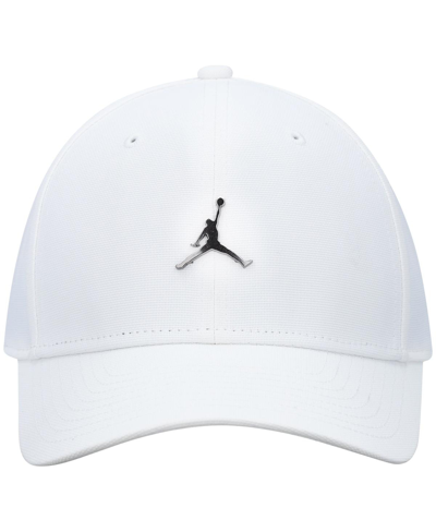 Shop Jordan Men's  White Metal Logo Adjustable Hat