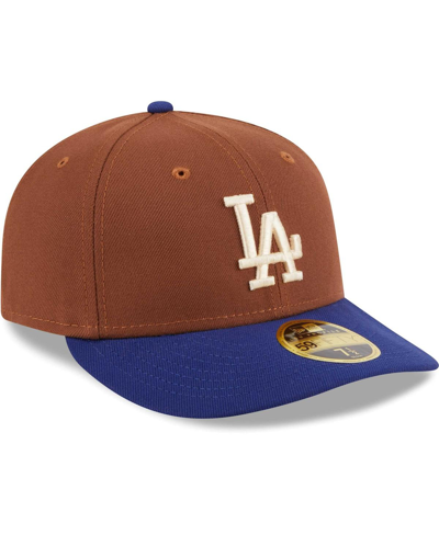 Shop New Era Men's  Brown Los Angeles Dodgers Tiramisu Low Profile 59fifty Fitted Hat
