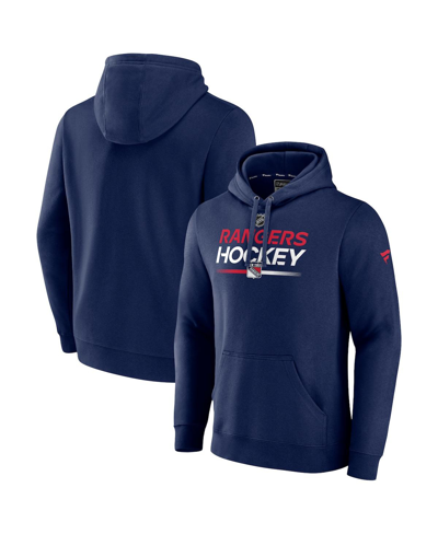 Fanatics Branded  Navy New York Rangers Authentic Pro Pullover Hoodie In Navy
