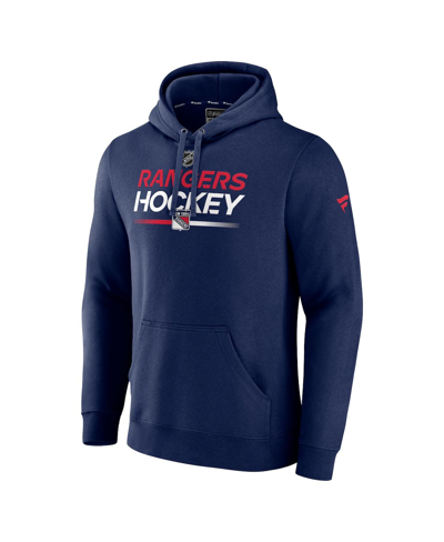 Fanatics Branded  Navy New York Rangers Authentic Pro Pullover Hoodie In Navy