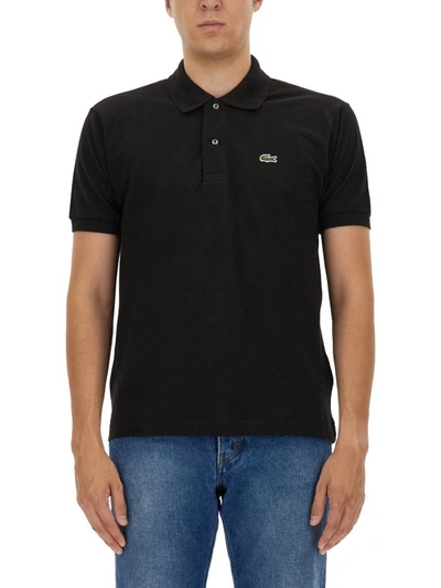 Shop Lacoste Polo With Logo In Black