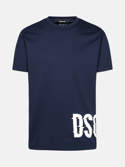Shop Dsquared2 Navy Cotton T-shirt