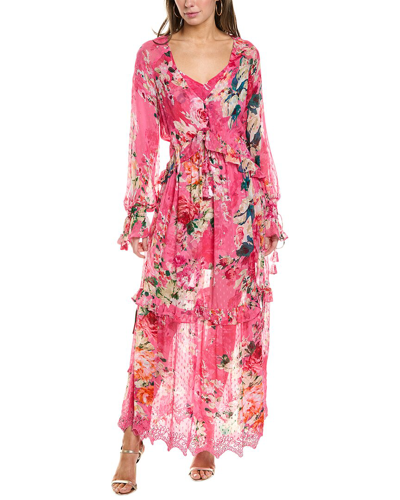 Shop Hemant & Nandita Maxi Kaftan Dress In Pink