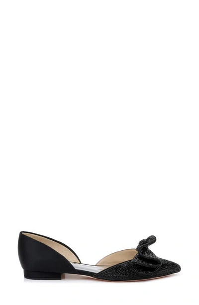 Shop Badgley Mischka Collection Ileana Pointed Toe D'orsay Flat In Black