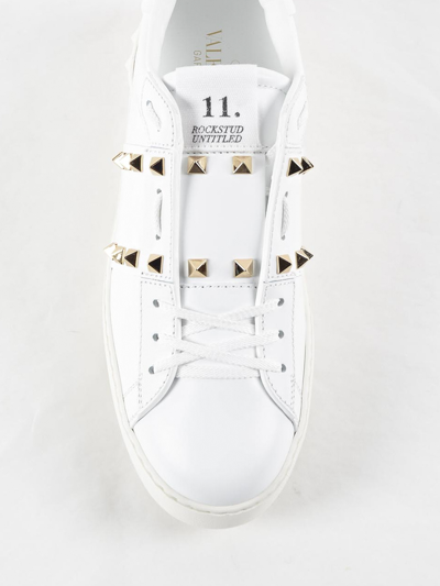 Shop Valentino 11. Rockstud Untitled Sneakers In White