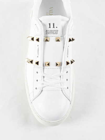 Valentino White Rockstud Untitled Sneakers In White